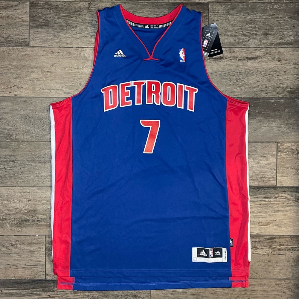Adidas Brandon Knight Autographed Detroit Pistons Basketball Jersey Blue 2XL